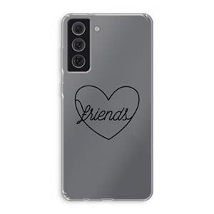 CaseCompany Friends heart black: Samsung Galaxy S21 FE Transparant Hoesje