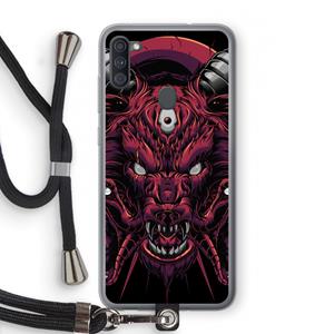 CaseCompany Hell Hound and Serpents: Samsung Galaxy A11 Transparant Hoesje met koord