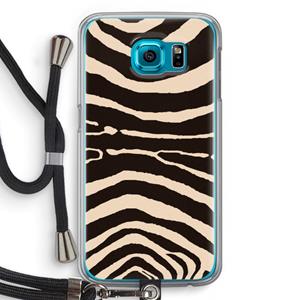 CaseCompany Arizona Zebra: Samsung Galaxy S6 Transparant Hoesje met koord