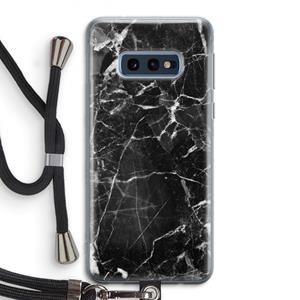 CaseCompany Zwart Marmer 2: Samsung Galaxy S10e Transparant Hoesje met koord