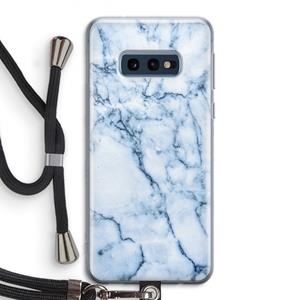 CaseCompany Blauw marmer: Samsung Galaxy S10e Transparant Hoesje met koord
