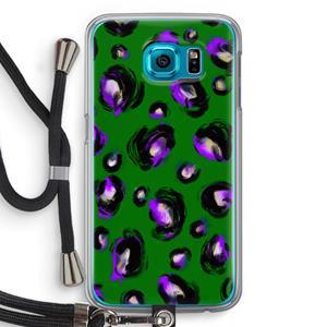 CaseCompany Green Cheetah: Samsung Galaxy S6 Transparant Hoesje met koord