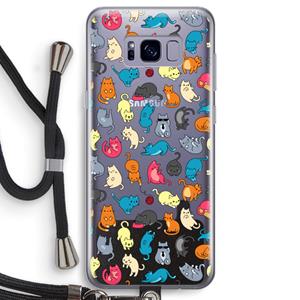 CaseCompany Kleurrijke katten: Samsung Galaxy S8 Transparant Hoesje met koord