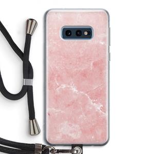 CaseCompany Roze marmer: Samsung Galaxy S10e Transparant Hoesje met koord
