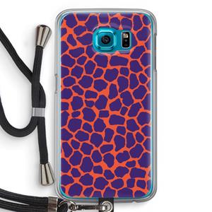 CaseCompany Purple Giraffe: Samsung Galaxy S6 Transparant Hoesje met koord