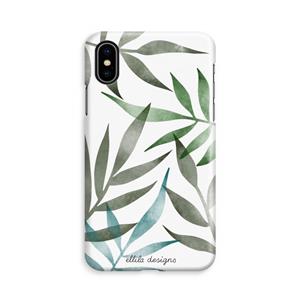 CaseCompany Tropical watercolor leaves: iPhone Xs Volledig Geprint Hoesje