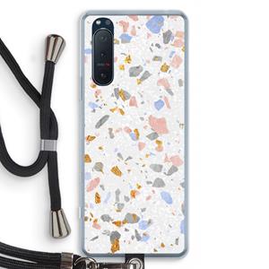 CaseCompany Terrazzo N°8: Sony Xperia 5 II Transparant Hoesje met koord