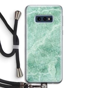 CaseCompany Groen marmer: Samsung Galaxy S10e Transparant Hoesje met koord