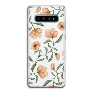 CaseCompany Peachy flowers: Samsung Galaxy S10 Plus Transparant Hoesje