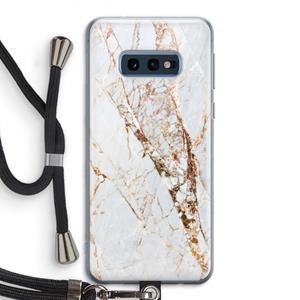 CaseCompany Goud marmer: Samsung Galaxy S10e Transparant Hoesje met koord