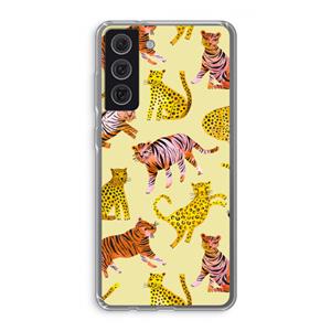 CaseCompany Cute Tigers and Leopards: Samsung Galaxy S21 FE Transparant Hoesje