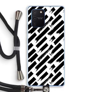 CaseCompany Zwarte vegen: Samsung Galaxy Note 10 Lite Transparant Hoesje met koord