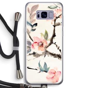 CaseCompany Japanse bloemen: Samsung Galaxy S8 Transparant Hoesje met koord