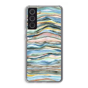 CaseCompany Watercolor Agate: Samsung Galaxy S21 FE Transparant Hoesje