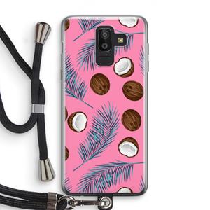 CaseCompany Kokosnoot roze: Samsung Galaxy J8 (2018) Transparant Hoesje met koord