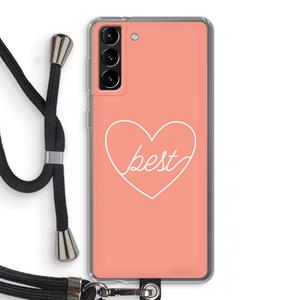 CaseCompany Best heart: Samsung Galaxy S21 Plus Transparant Hoesje met koord