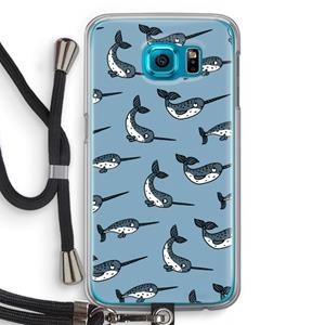 CaseCompany Narwhal: Samsung Galaxy S6 Transparant Hoesje met koord