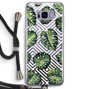 CaseCompany Geometrische jungle: Samsung Galaxy S8 Transparant Hoesje met koord