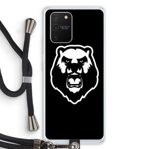 CaseCompany Angry Bear (black): Samsung Galaxy S10 Lite Transparant Hoesje met koord