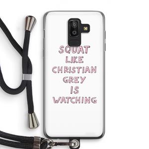 CaseCompany Christian Grey: Samsung Galaxy J8 (2018) Transparant Hoesje met koord
