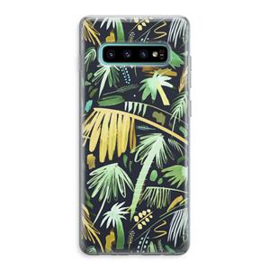 CaseCompany Tropical Palms Dark: Samsung Galaxy S10 Plus Transparant Hoesje