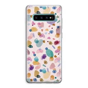 CaseCompany Terrazzo Memphis Pink: Samsung Galaxy S10 Plus Transparant Hoesje