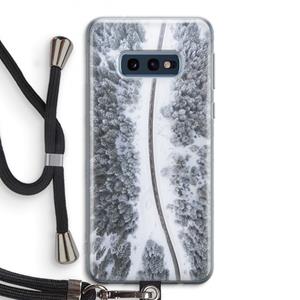CaseCompany Snøfall: Samsung Galaxy S10e Transparant Hoesje met koord