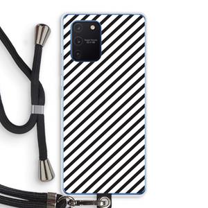 CaseCompany Strepen zwart-wit: Samsung Galaxy Note 10 Lite Transparant Hoesje met koord