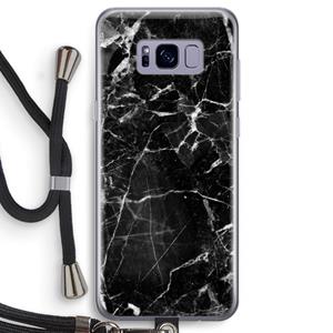 CaseCompany Zwart Marmer 2: Samsung Galaxy S8 Transparant Hoesje met koord