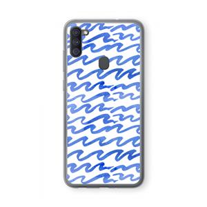 CaseCompany Blauwe golven: Samsung Galaxy A11 Transparant Hoesje