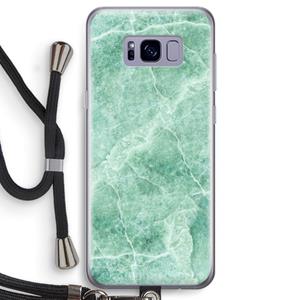 CaseCompany Groen marmer: Samsung Galaxy S8 Transparant Hoesje met koord