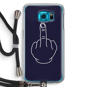 CaseCompany F**k U: Samsung Galaxy S6 Transparant Hoesje met koord