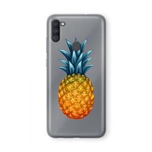 CaseCompany Grote ananas: Samsung Galaxy A11 Transparant Hoesje