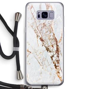 CaseCompany Goud marmer: Samsung Galaxy S8 Transparant Hoesje met koord