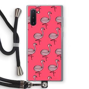 CaseCompany Flamingo: Samsung Galaxy Note 10 Transparant Hoesje met koord