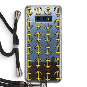 CaseCompany Musketon Anchor: Samsung Galaxy S10e Transparant Hoesje met koord