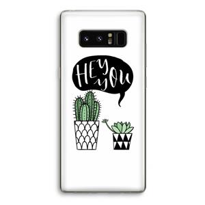 CaseCompany Hey you cactus: Samsung Galaxy Note 8 Transparant Hoesje