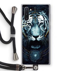 CaseCompany Darkness Tiger: Samsung Galaxy Note 10 Transparant Hoesje met koord