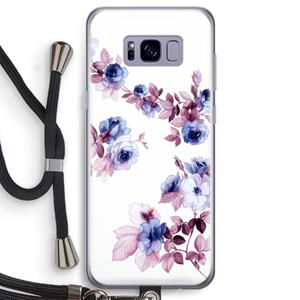 CaseCompany Waterverf bloemen: Samsung Galaxy S8 Transparant Hoesje met koord