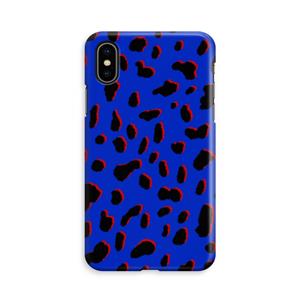 CaseCompany Blue Leopard: iPhone Xs Volledig Geprint Hoesje