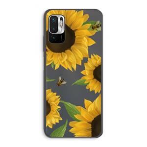 CaseCompany Sunflower and bees: Xiaomi Redmi Note 10 5G Transparant Hoesje