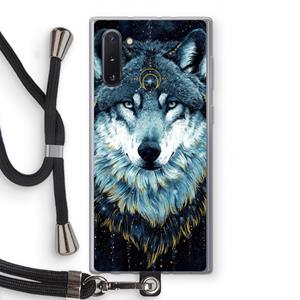CaseCompany Darkness Wolf: Samsung Galaxy Note 10 Transparant Hoesje met koord