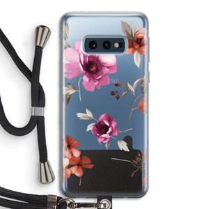 CaseCompany Geschilderde bloemen: Samsung Galaxy S10e Transparant Hoesje met koord