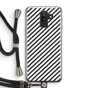 CaseCompany Strepen zwart-wit: Samsung Galaxy J8 (2018) Transparant Hoesje met koord