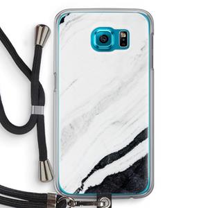 CaseCompany Elegante marmer: Samsung Galaxy S6 Transparant Hoesje met koord