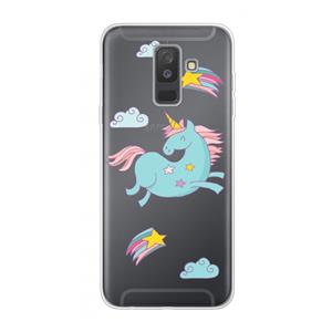CaseCompany Vliegende eenhoorn: Samsung Galaxy A6 Plus (2018) Transparant Hoesje