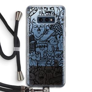 CaseCompany Vexx Black Mixtape: Samsung Galaxy S10e Transparant Hoesje met koord