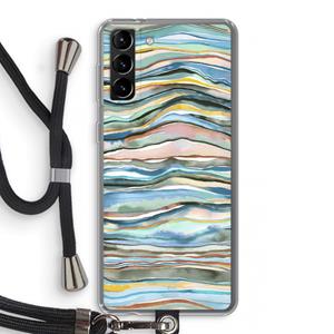 CaseCompany Watercolor Agate: Samsung Galaxy S21 Plus Transparant Hoesje met koord