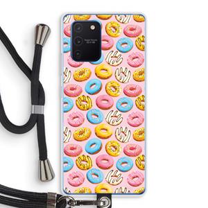 CaseCompany Pink donuts: Samsung Galaxy Note 10 Lite Transparant Hoesje met koord