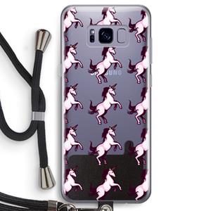 CaseCompany Musketon Unicorn: Samsung Galaxy S8 Transparant Hoesje met koord